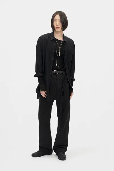 Ann Demeulemeester Leo Layered Serafino Top In Black