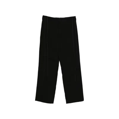 Ann Demeulemeester Leon Drawstring-side Trousers In Black