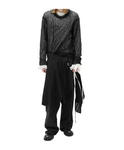Ann Demeulemeester Levar Crew Neck High Comfort Sweater In Black