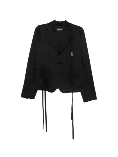 Ann Demeulemeester Lexa Raw-edge Strap-detail Jacket In Black
