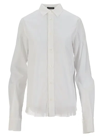 Ann Demeulemeester Liek Classic Shirt With Raw Edges Light Cotton In White