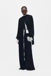 Ann Demeulemeester Likki Comfort Pleated Shirt With Detachable Foulard In Multicolor