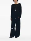 Ann Demeulemeester Lindor Open Neck Sweater In Black