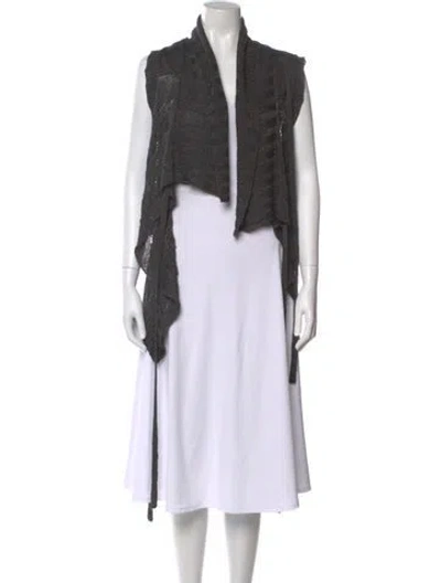 Pre-owned Ann Demeulemeester Linen Open Front Top In Gray