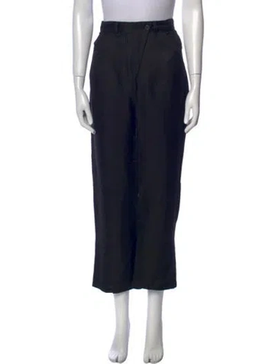 Pre-owned Ann Demeulemeester Linen Straight Leg Pants In Black