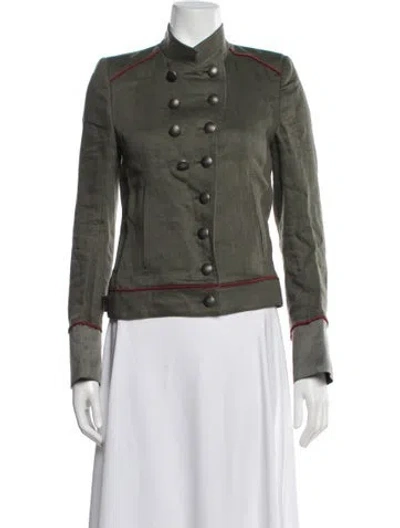 Pre-owned Ann Demeulemeester Linen Utility Jacket In Green