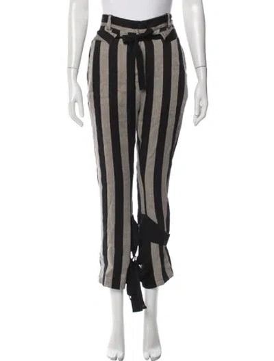 Pre-owned Ann Demeulemeester Linen Wide Leg Pants In Black
