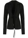 Ann Demeulemeester Black Cotton Linsey Blouse In Black