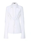 Ann Demeulemeester Linsey Open Front Poplin Shirt In White