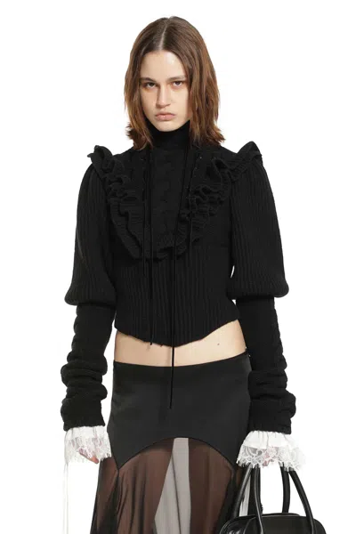 Ann Demeulemeester Liva Cropped Sweater In Black