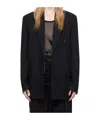 Ann Demeulemeester Lizzie Button-down Suit Coat In Black