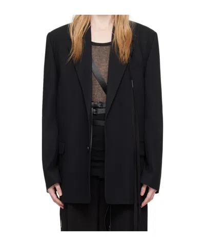 Ann Demeulemeester Lizzie Button-down Suit Coat In Black