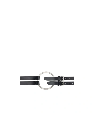 Ann Demeulemeester Logo Belt In Black