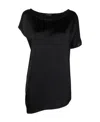 Ann Demeulemeester Asymmetrical Silk Blouse In Black