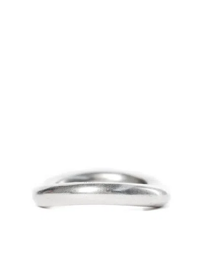 Ann Demeulemeester Logo-engraved Ring In Silver