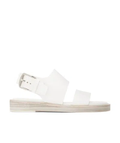 Ann Demeulemeester Logo Flat Sandals In White