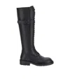 Ann Demeulemeester Logo Lacing Boots In Black