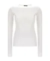 Ann Demeulemeester Logo Long-sleeved T-shirt In White