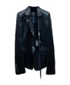 Ann Demeulemeester Logo V-collar Suit Jacket In Black