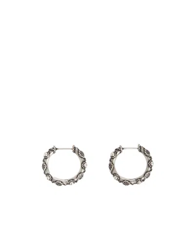 Ann Demeulemeester Lone Grained Hoop Earrings In Multi