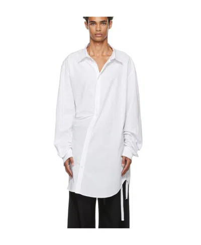 Ann Demeulemeester Long-line Button-up Shirt In White