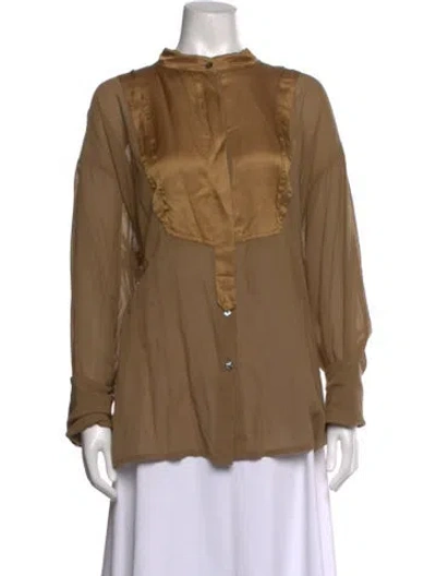 Pre-owned Ann Demeulemeester Long Sleeve Blouse In Brown
