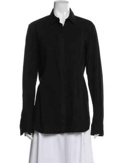 Pre-owned Ann Demeulemeester Long Sleeve Button-up Top In Black
