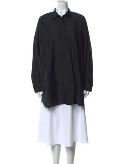 Pre-owned Ann Demeulemeester Long Sleeve Button-up Top In Black