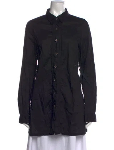 Pre-owned Ann Demeulemeester Long Sleeve Button-up Top In Black