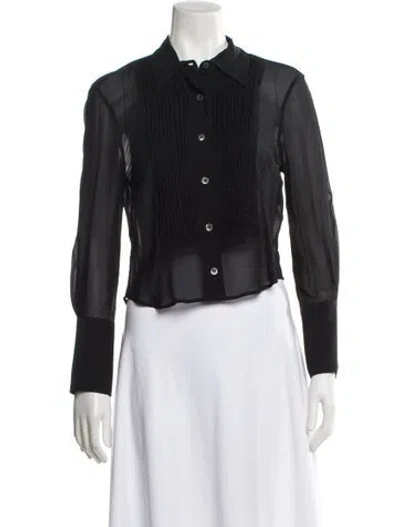 Pre-owned Ann Demeulemeester Long Sleeve Button-up Top In Gray