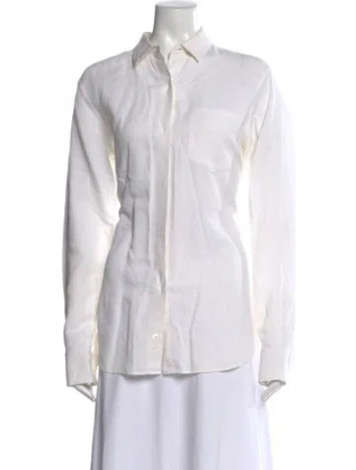Pre-owned Ann Demeulemeester Long Sleeve Button-up Top In Neutral