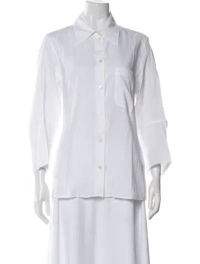 Pre-owned Ann Demeulemeester Long Sleeve Button-up Top In Neutral