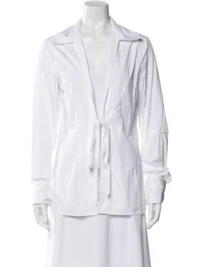 Pre-owned Ann Demeulemeester Long Sleeve Button-up Top In White