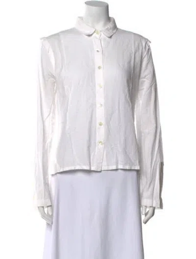 Pre-owned Ann Demeulemeester Long Sleeve Button-up Top In White