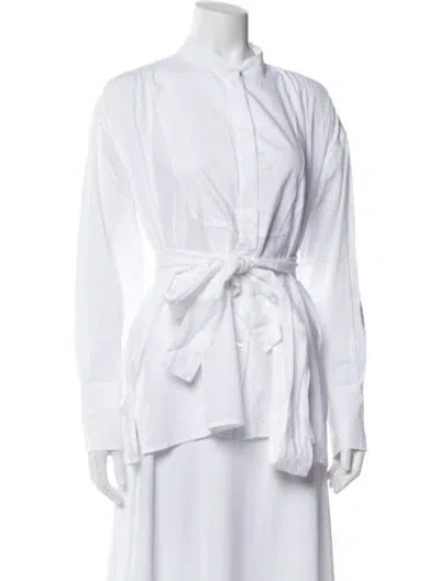 Pre-owned Ann Demeulemeester Long Sleeve Button-up Top In White