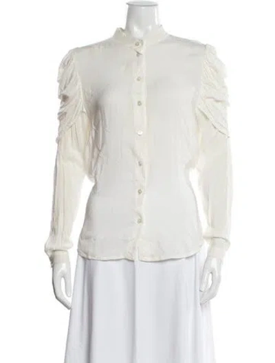 Pre-owned Ann Demeulemeester Long Sleeve Button-up Top In White