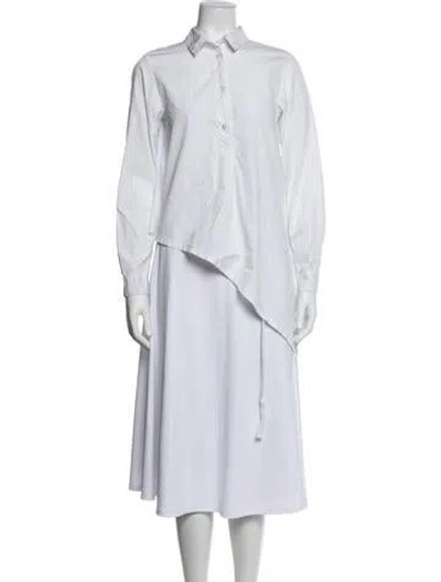 Pre-owned Ann Demeulemeester Long Sleeve Button-up Top In White