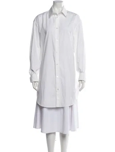 Pre-owned Ann Demeulemeester Long Sleeve Button-up Top In White