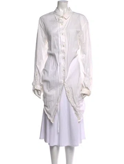 Pre-owned Ann Demeulemeester Long Sleeve Button-up Top In White