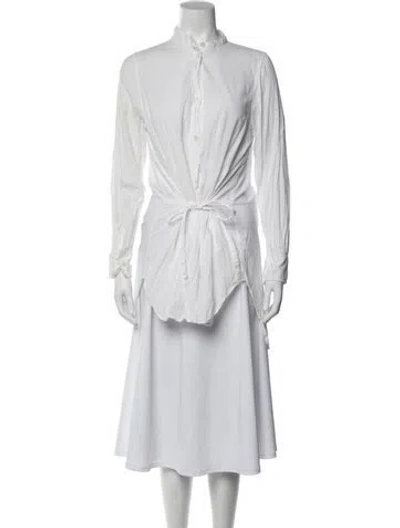 Pre-owned Ann Demeulemeester Long Sleeve Button-up Top In White
