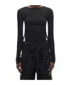 Ann Demeulemeester Long Sleeve Crop Top In Brown