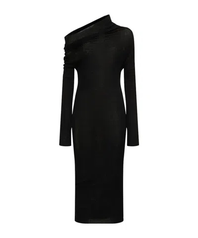 Ann Demeulemeester Long Sleeve Dress In Black