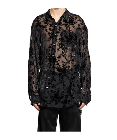 Ann Demeulemeester Long Sleeve Shirt In Black