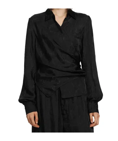 Ann Demeulemeester Long Sleeve Shirt In Black