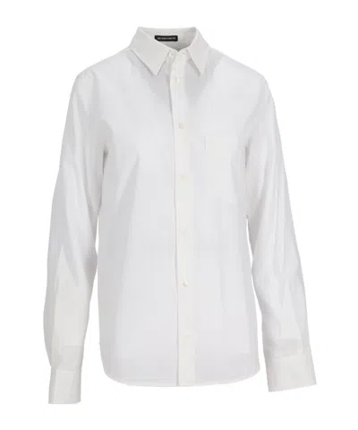 ANN DEMEULEMEESTER ANN DEMEULEMEESTER LONG-SLEEVED CURVED HEM SHIRT