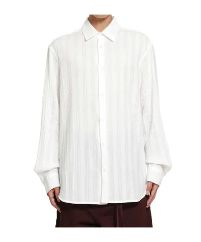 Ann Demeulemeester Rico Stand-collar Shirt In White