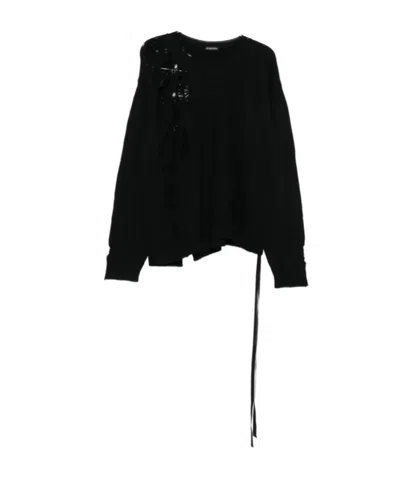 Ann Demeulemeester Long Sleeve Sweater In Black