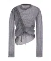 Ann Demeulemeester Asymmetrical Drawstring Sweater In Gray