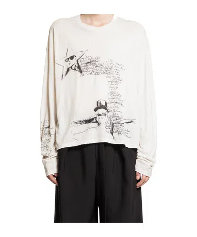 Ann Demeulemeester Long Sleeve T-shirt In Off-white