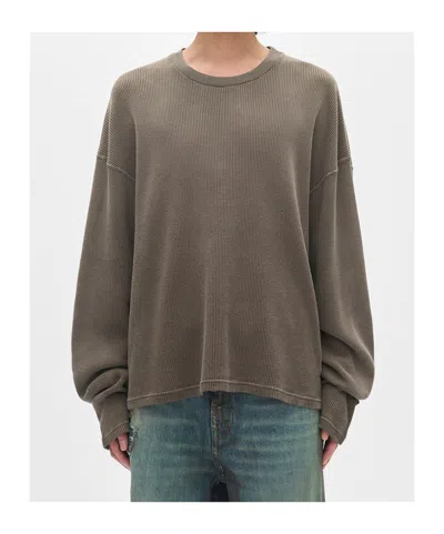 Ann Demeulemeester Long Sleeve T-shirt In Brown